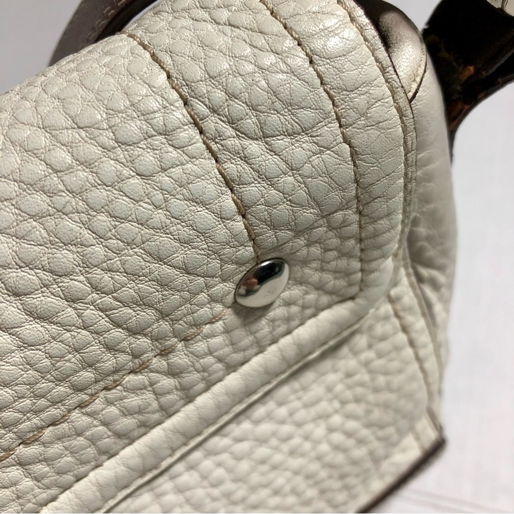 VINTAGE COACH WOMENS WHITE & BROWN PURSE HANDBAG - Picture 13 of 16